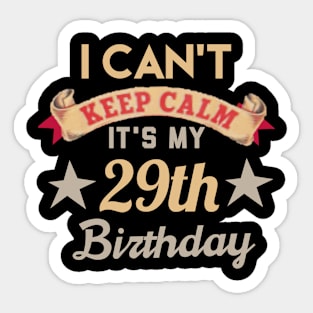 29th birthday gift Sticker